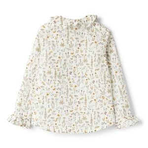Il Gufo White Floral duck animal Kids Top long sleeve size 4M NWT